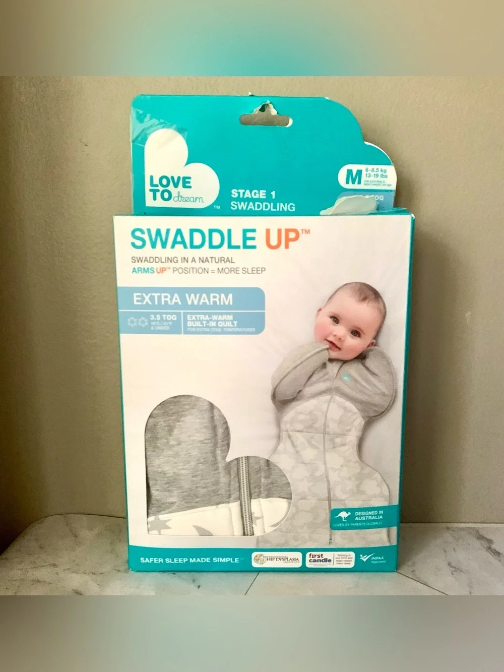 Love to Dream Swaddle UP Extra Warm 3.5 TOG, Arms Up, 13-19 lbs